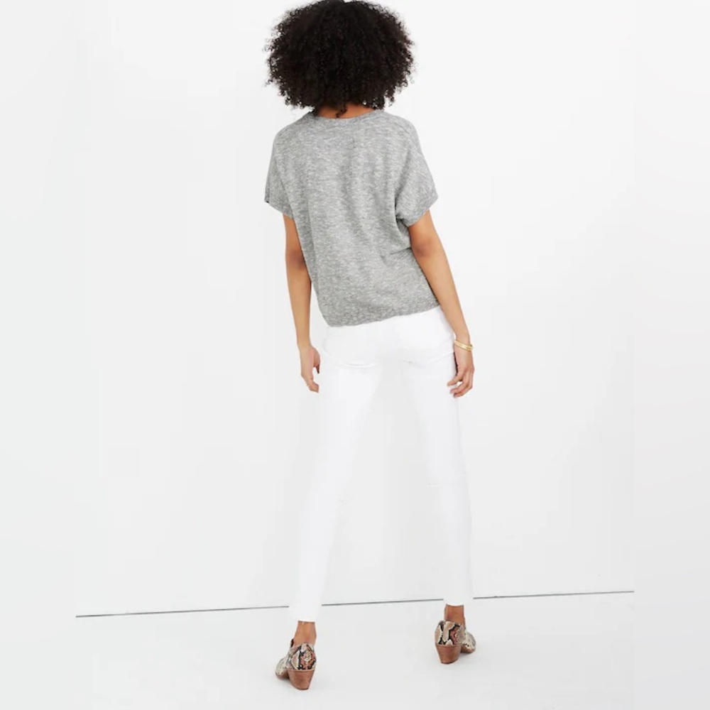 Madewell Women’s V Neck Paulson Sweater Tee in Marled Storm, Size Medium - Picture 3 of 11